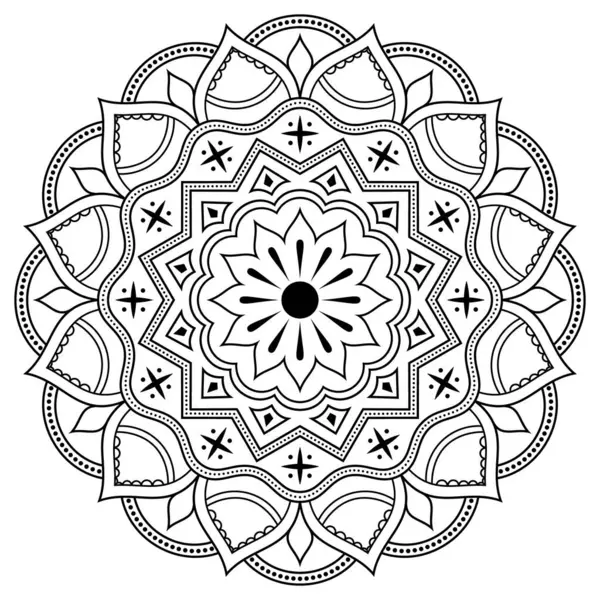 Katmanlı Yaprak Şekilleri, Sanatsal Süslemeler, Klasik Doku ve Geometrik Yuvarlak Desen Tasarımlı Zarif Mandala Sanatı