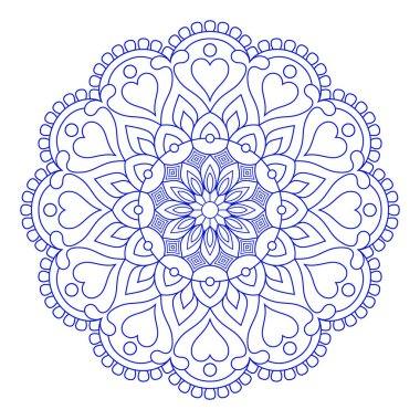 Renklendirme ve gevşeme için karmaşık siyah beyaz mandala tasarımı