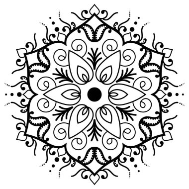 Yoga için Kutsal Mandala İllüstrasyonu