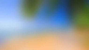 Mavi, yeşil ve sıcak toprak tonlarının yumuşak bir karışımını içeren soyut, pikselleştirilmiş bir resim, doğanın bir duygusunu çağrıştırıyor..