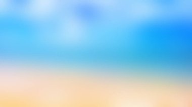 Yumuşak mavi gökyüzü ve ılık kumla dolu sakin, izlenimci bir sahil görüntüsü huzur ve rahatlama hissi uyandırıyor..