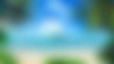 Canlı mavi ve yeşil renklerin yer aldığı soyut, odak dışı bir görüntü, doğayı veya parlak, havadar bir atmosferi işaret ediyor..