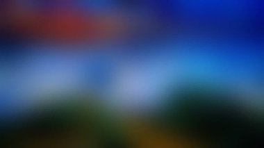 Derin maviler, yeşiller ve kırmızı ipuçlarının karışımından oluşan çok pikselleştirilmiş ve soyut bir görüntü rüya gibi, atmosferik bir etki yaratıyor..