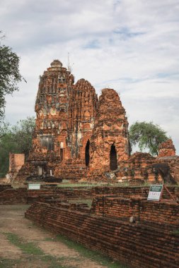 Shapes of temples in historical area in Ayutthaya, Thailand clipart