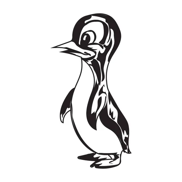 Penguen Teması İllüstrasyonu - Beyaz Üzerine İzole Edildi (JPG)