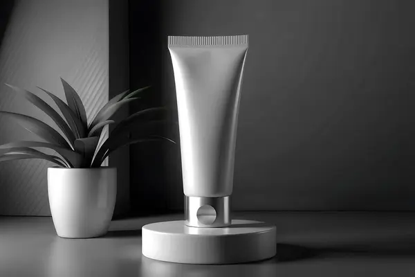 Tek renkli Boş Tüplü Model Minimalist Cilt Paketleme Tasarımı Güzellik Ürünleri Tasarımı