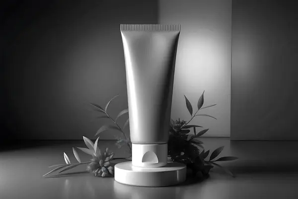 Tek renkli Boş Tüplü Model Minimalist Cilt Paketleme Tasarımı Güzellik Ürünleri Tasarımı