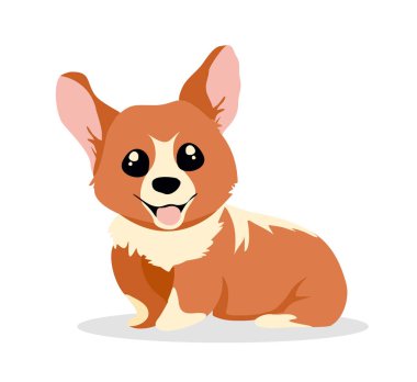 Tatlı ve mutlu Corgi köpeğinin vektör çizimi