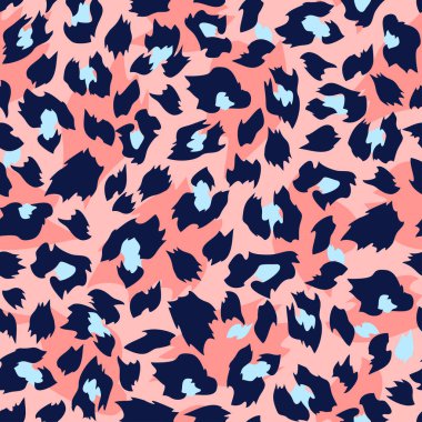 Leopar deseni. Tekstil, kumaş, duvar kağıdı, baskı ambalaj kağıdı, poster, arkaplan, ağ için leopar derisi kusursuz desen. Vahşi hayvan derisi izi. Gerçekçi hayvan dokusu. Moda tekstili