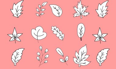 Yaprak şekilli arkaplan çizimi. Yaprak deseni. Kusursuz yaprak deseni.