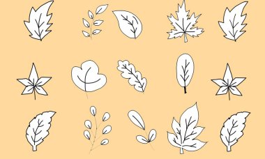 Yaprak şekilli arkaplan çizimi. Yaprak deseni. Kusursuz yaprak deseni.
