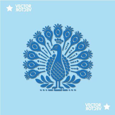 Lüks tavus kuşu logo tasarım şablonu düz vektör