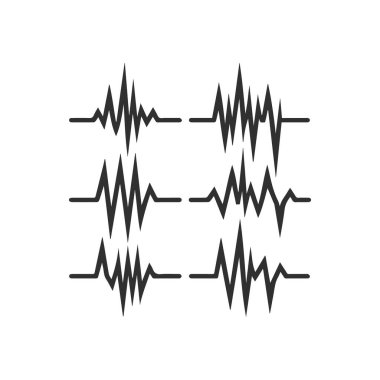 Siluet Ecg Kalp atışı Satır Koleksiyonu