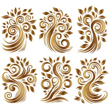 Set Of Stylish Tree Design. clipart