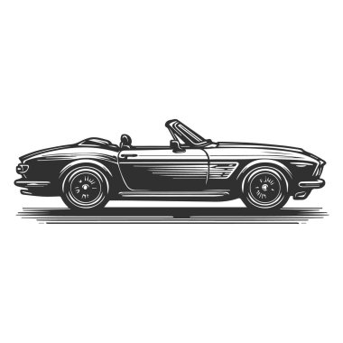 Hand drawn convertible car illustration clipart