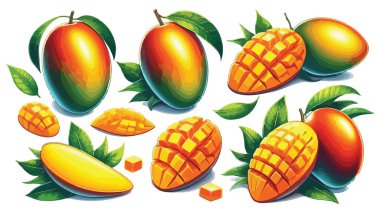 El çizimi mango illüstrasyonu