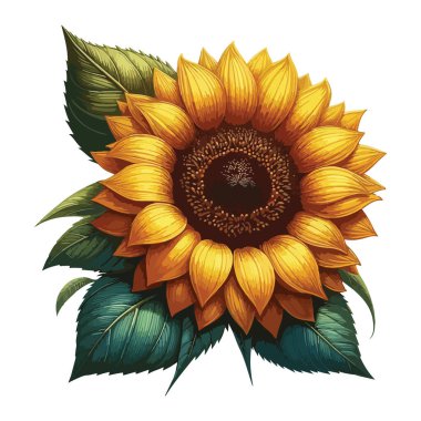 Beautiful sunflowers in pot on white background