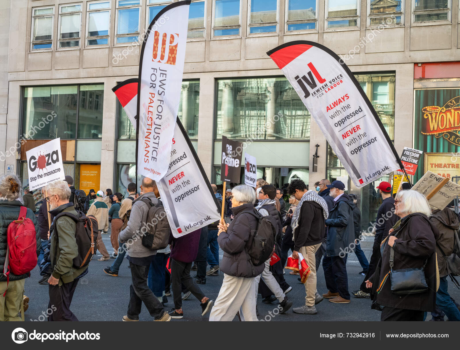 London Oct 2023 Group Jews Justice Palestinians March Pro Palestinian
