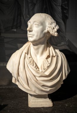 Fransa 'nın Vizille kentindeki Fransız Devrimi Müzesi' nde 18. yüzyıl Fransız politikacısı Armand Gensonne 'un büstü. 24 Ekim 1792 'de giyotinle idam edildi..