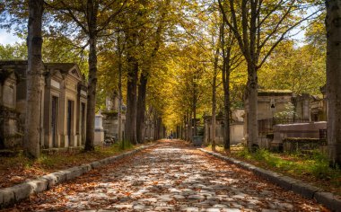 Fransa 'nın başkenti Paris' teki ünlü Pere Lachaise Mezarlığı 'nda 19. yüzyıldan kalma özenle hazırlanmış katolik aile mezarlarıyla ağaçlandırılmış bir cadde..