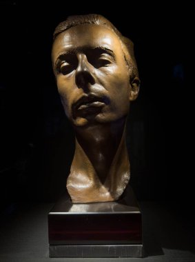 A bronze life mask of the author Aldous Huxley (1894 - 1963) by Paul Hamann, 1981, based on an earlier work from 1930. National Portrait Gallery, London, UK clipart