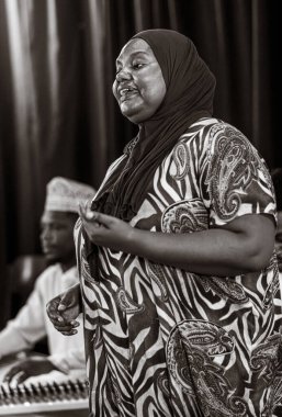 Muscians play Taarab music, Dhow Countries Music Academy (DCMA) concert, Stone Town, Zanzibar, Tanzania clipart