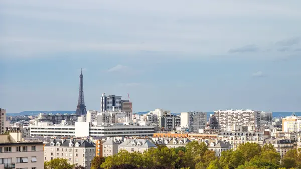 stock image A view across Paris, France, towards the Eiffel Tower from the suburb of Montrouge just to the south of the Boulevard Priphrique. 