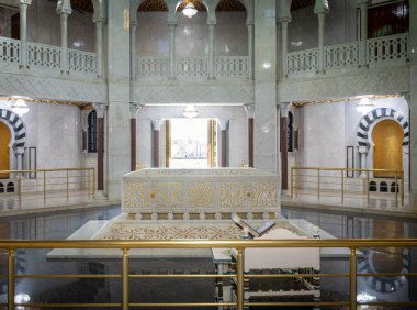 Habib Bourguiba 'nın Mausoelum' undaki mezar, saygıdeğer bağımsızlık lideri ve eski başkan, Manastır, Tunus