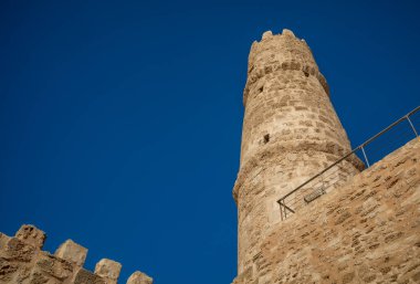 The tallest watchtower at the 8th century Ribat of Monastir, an 8th century coastal Islamic fortress, Monastir, Tunisia. clipart