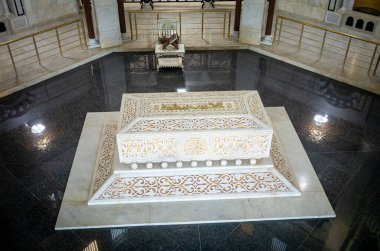 Habib Bourguiba 'nın Mausoelum' undaki mezar, saygıdeğer bağımsızlık lideri ve eski başkan, Manastır, Tunus