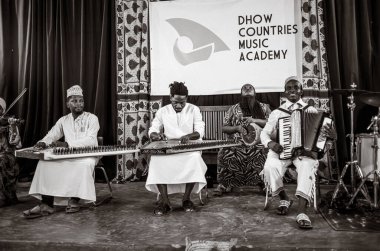 Muscians play Taarab music, Dhow Countries Music Academy (DCMA) concert, Stone Town, Zanzibar, Tanzania clipart