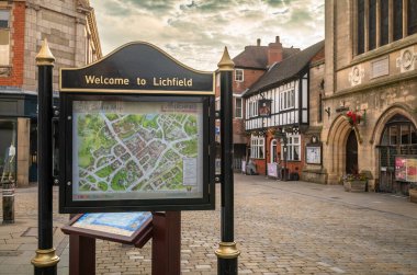 A large visitor information noticeboard saying 