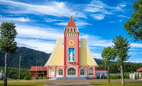 stock image The Catholic Ro Koi Parish Church in Sa Thay District,  Kontum Province, Vietnam