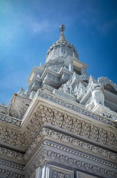 stock image A close up view up to the top of Oudong temple in Kandal Province, Cambodia.