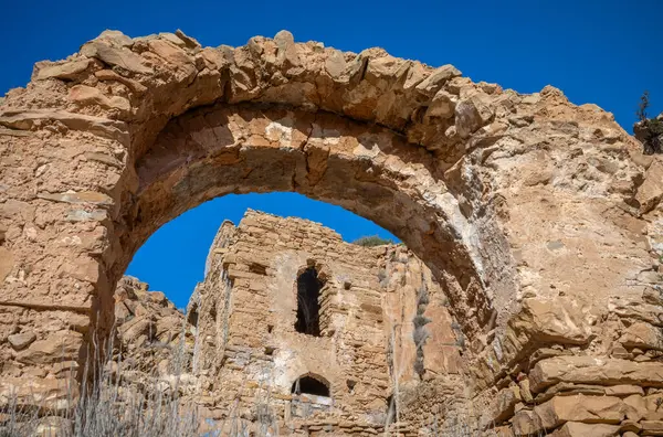 stock image Ruined buildings in the abandoned hilltop Berber village called Zriba El Alia (Zriba Olia) in Tunisia