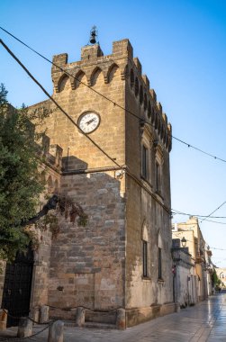 16. yüzyıl manzaralı Il Castello di Arditi, veya Arditi Kalesi, Presicce, Lecce Eyaleti, Apulia, İtalya