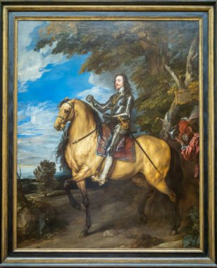 I. Anthony Van Dyck 'in 1638-39 yılları arasında yaptığı I. Charles' ın Binici Portresi. Tuval üzerine yağ, Ulusal Galeri, Londra