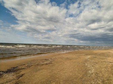 İsrail 'in kuzeyinde güzel bir deniz manzarası