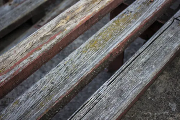 Parktaki eski ahşap bank