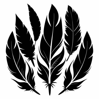 Zarif Tüy Siluetleri Vektör Kümesi.