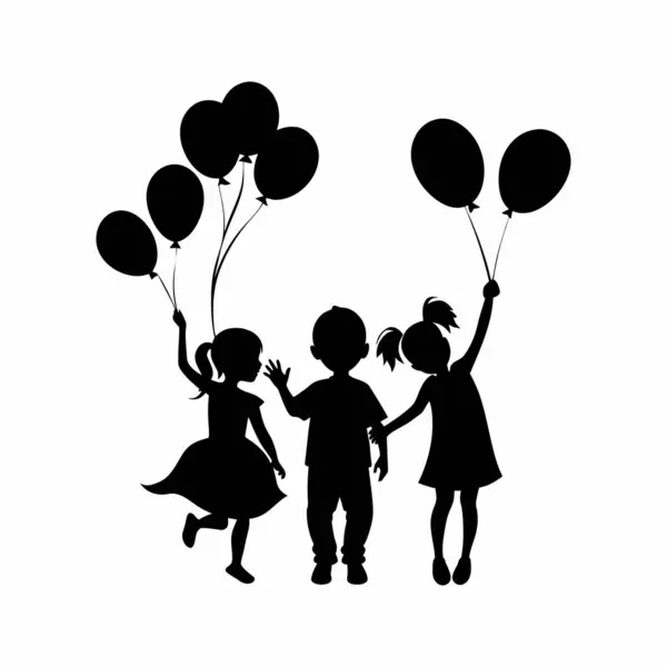 stock vector Children's Day Balloon Silhouette Illustration.