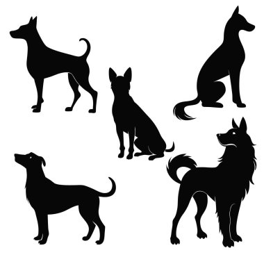 Eşsiz köpek illüstrasyon vektör paketi.