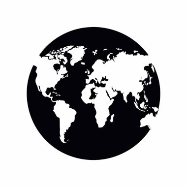 Temiz dünya haritası vektör illüstrasyonu.