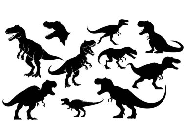 Tyrannosaurus rex vektör simgesi ayarlandı