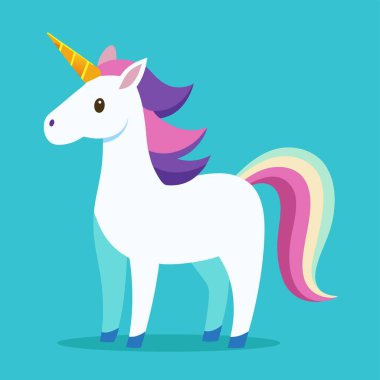 şirin tek boynuzlu at vektör çizimi.