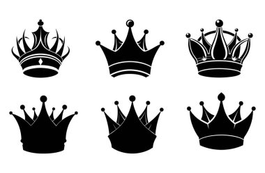 Kraliyet Crown Vektör Tasarımı, Zarif Crown Vektör İllüstrasyon Koleksiyonu.