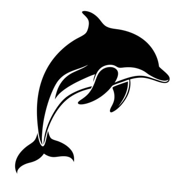 Yunus siluet vektör çizim.