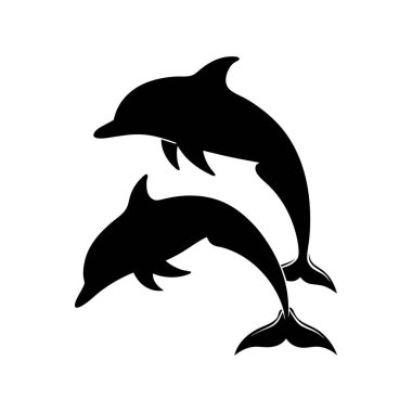 Yunus siluet vektör çizim.