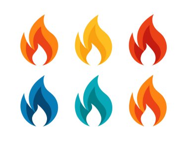 Ateş simgesi seti, düz ateş simgesi koleksiyonu.