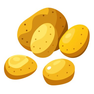Sağlıklı Patates Sebze Vektörü, Taze Patates Simgesi ve Görüntü.